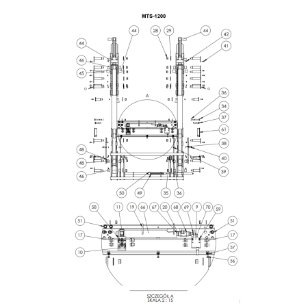 Komplet tulei, łożysk ślizgowych z igliduru do ładowacza MTS-1200